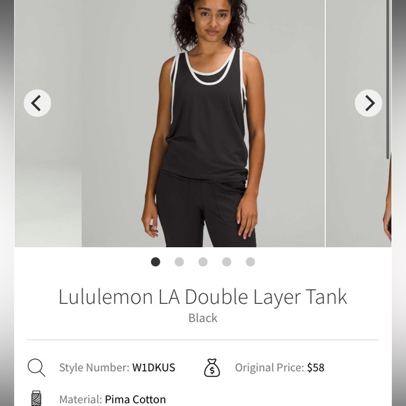 NWT Lululemon women size 4 La Double layer tank. Black - Picture 1 of 6